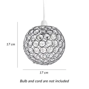 Innoteck Compact Acrylic Spherical Pendant Lampshade - Chrome