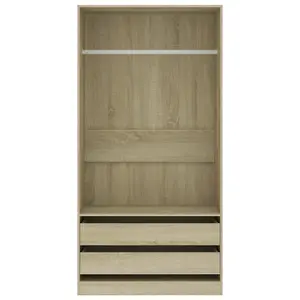 Wardrobe Sonoma Oak 100x50x200 cm Engineered Wood