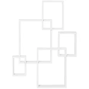 HOMCOM Floating Shelves, Interlocking Cube Shelves for Decoration, White