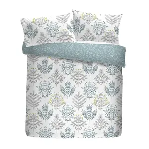 Emily Floral Duvet Cover Set with Pillowcases Duck Egg / Super King Duvet Cover + 2 Standard Pillowcases