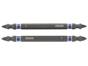 IRWIN Impact Double-Ended Screwdriver Bits Pozi PZ1 100mm (Pack 2)