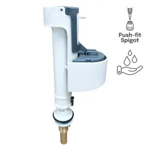 Flomasta Bottom inlet valve Brass & plastic Bottom entry Float Fill valve 15mm