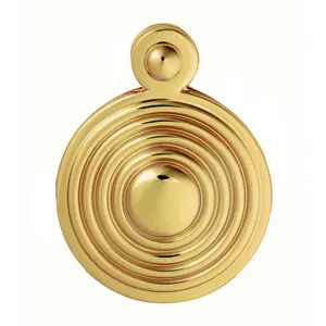 32mm Lock Profile Escutcheon Reeded Design Polished Brass Keyhole Cover