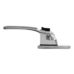 Universal Cockspur Window Handle Kit - Left, Polished Chrome/White