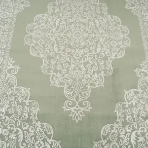 Green Cream Ornate Central Medallion Distressed Rug 190x280cm