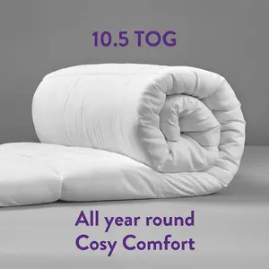 Slumberdown Feels Like Down Super King Duvet 10.5 Tog All Year Round Quilt Summer Winter 2 Medium Support Pillows Washable