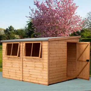 Shire Norfolk Workshop Pent Shed 10x8 Double Door 12mm Shiplap Style B