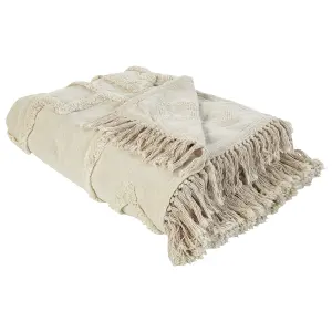 Blanket CHACK Cotton 200 x 220 cm Beige