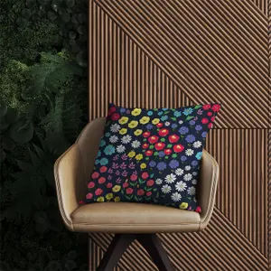 Multicoloured Flower Pattern Outdoor Cushion 45cm x 45cm