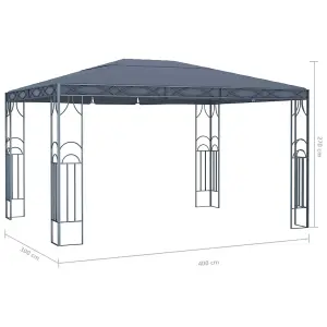 Berkfield Gazebo with LED String Lights 400x300 cm Anthracite