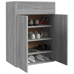 Berkfield Shoe Cabinet Grey Sonoma 60x35x84 cm Engineered Wood