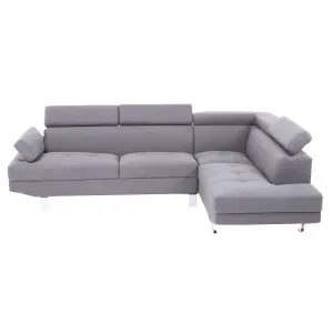 Interiors by Premier Hanover Grey Linen Corner Sofa