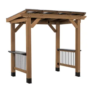 Backyard Discovery Saxony 100% Cedar Wood BBQ/Grill Gazebo