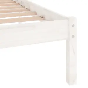 Berkfield Bed Frame White Solid Wood 180x200 cm Super King Size