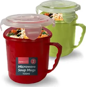 2Pk Soup Containers With Lids | Microwavable Soup Mug With Lid | 700Ml Microwave Bowl Soup Containers | Dishwasher Safe Soup Cup | Soup Mugs