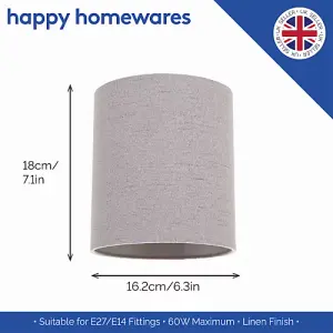 Contemporary and Sleek Grey Linen Fabric 6 Cylindrical Lamp Shade 60w Maximum