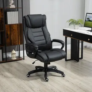 Vinsetto High Back 6 Points Vibration Massage Executive Office Chair, Black