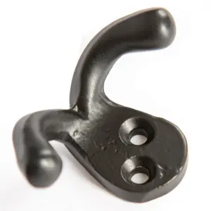 Hammer & Tongs - Double Coat Hook - W50mm x H35mm - Black