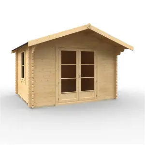 10ft x 12ft (2950mm x 3550mm) Horsforth "The Topeka Plus" 44mm Log Cabin With 1 Opening Window