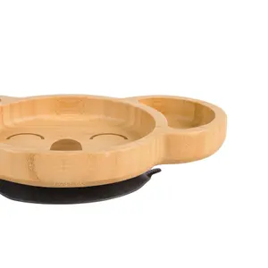 Tiny Dining Koala Bamboo Suction Plate - Olive Green