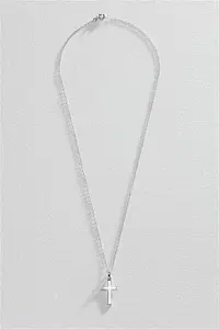 Revere Sterling Silver Plain Cross Pendant Necklace