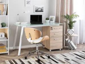 Home Office Desk with Storage White MONTEVIDEO