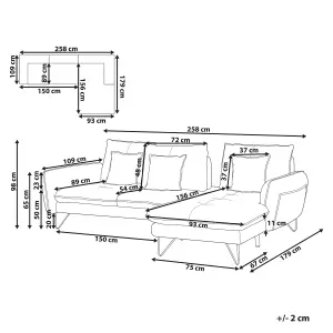 Corner Sofa SERSAN White Fabric Left Hand