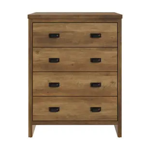 GFW Boston 4 Drawer Chest of Drawers Knotty Oak