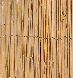 Primrose Bamboo Slat Natural Garden Fence Screening Roll Privacy W4m x H1m