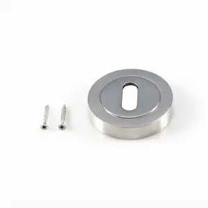 50mm Lock Profile Round Escutcheon Concealed Fix Satin Nickel Keyhole Cover