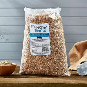 Happy Beaks No Mess Wild Bird Seed - No Grow No Husk No Waste Feed Mix High Energy Premium Food (14kg)