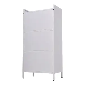 Metal File Cabinet for Home Office Storage White Cabinet with 3 Shelves