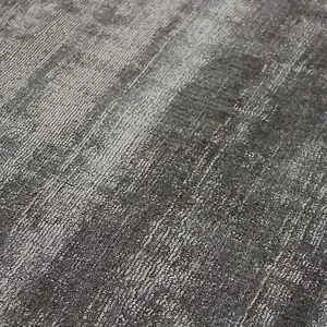 Grey Handmade , Luxurious , Modern , Plain Easy to Clean Viscose Rug for Living Room, Bedroom - 120cm X 170cm