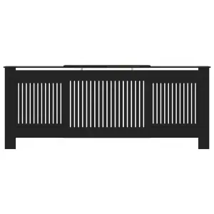 Berkfield MDF Radiator Cover Black 205 cm