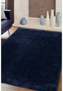 Melrose Venus Shaggy High Pile Navy Large Area Rug 160/230cm