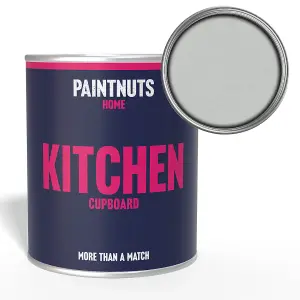 PaintNuts Solid Wood Laminated Kitchen Units Cupboard Cabinet Door Satin Paint - Light Grey - 1L (RAL7035)