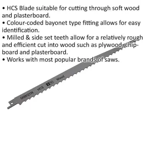 5 Pack 300mm HCS Reciprocating Saw Blades for Efficient Wood Cutting