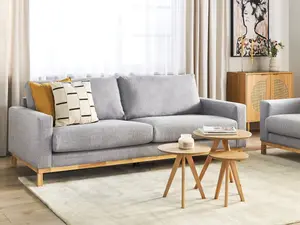 3 Seater Fabric Sofa Grey SIGGARD