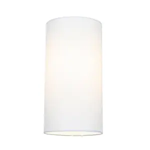 Contemporary and Stylish White Linen Fabric Tall Cylindrical 25cm Lampshade