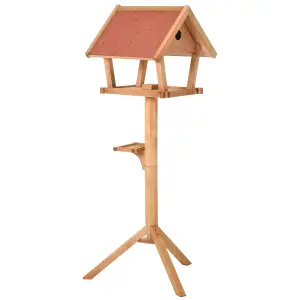 PawHut Wooden Bird Feeder Stand for Garden Backyard Decorative Pre-cut Natural