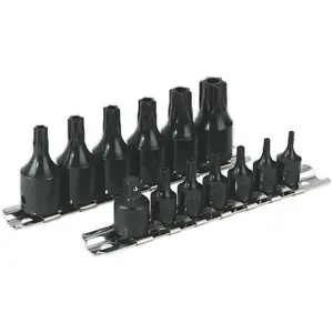 13 PACK TRX Star SECURITY Socket Bit Set - 1/4" & 3/8" Square Drive BLACK OXIDE