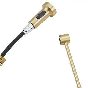 Gold Stainless Steel Side Lever Kitchen Spring Neck Pull Out Kitchen Tap Mixer Tap