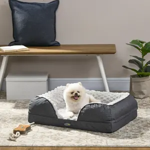 Polyester Pet Bed Grey / 18cm H x 70cm W x 50cm D