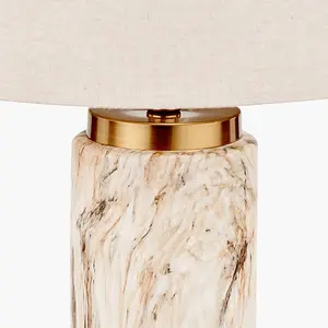 Natural Stone Effect Ceramic Tall Table Lamp