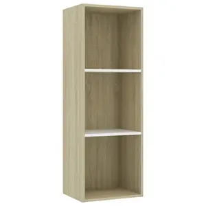 Attwood Bookcase White/Sonoma Oak / 114cm H x 40cm W x 30cm D