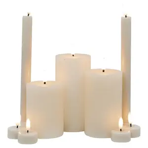 URBNLIVING 15cm Height LED Flameless Flickering Flame Wick Timer Remote Dinner Candle Set of 9