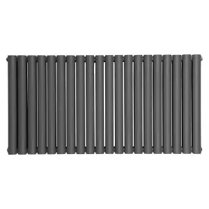 Nes Home Norden 600 x 1180 mm Horizontal Double Oval Tube Anthracite Designer Radiator