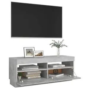 Berkfield TV Cabinet with LED Lights Concrete Grey 100x35x40 cm