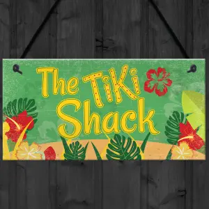 Red Ocean The Tiki Shack Hanging Bar Pub Plaque Cocktails Beach Decoration Sign Friendship Gift