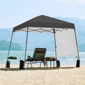 Yaheetech Dark Grey 3x3m Pop-up Gazebo with Side Panel